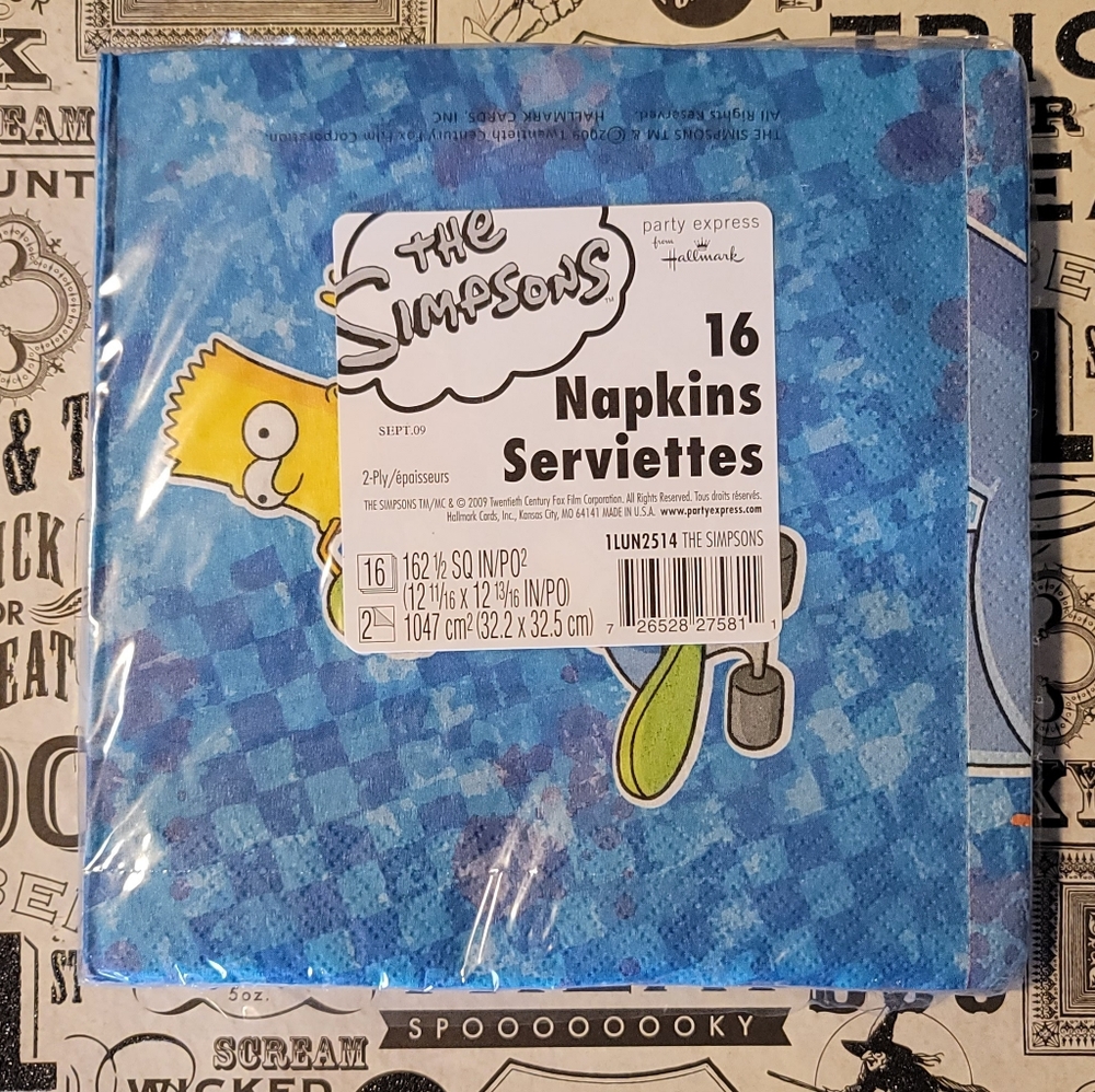 4/$13 NWT Simpsons Paper Napkins - Picture 2 of 2